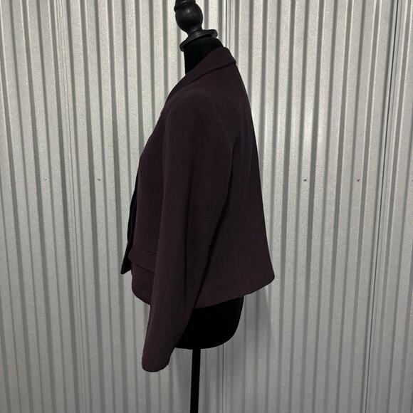 Pendleton Wool Blend Jacket Petite 14 Maroon Plum Herringbone Blazer Lined - Picture 7 of 9